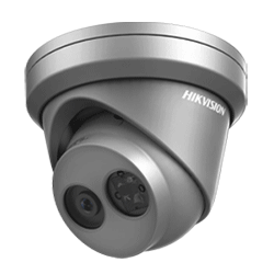 Grey CCTV Camera Powered by Dark Fighter